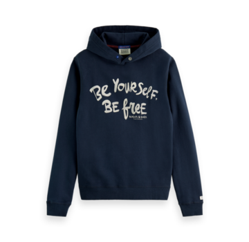 Scotch & Soda Hoodie Artwork Navy Blauw (169765 - 0004)