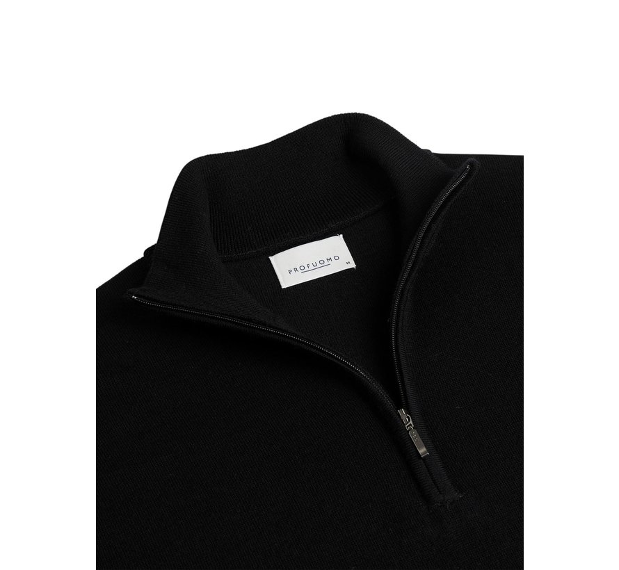 Merino Half-Zip Pullover Black (PPTJ30004B)