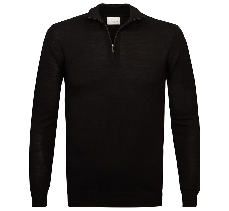 Merino Half-Zip Pullover Black (PPTJ30004B)