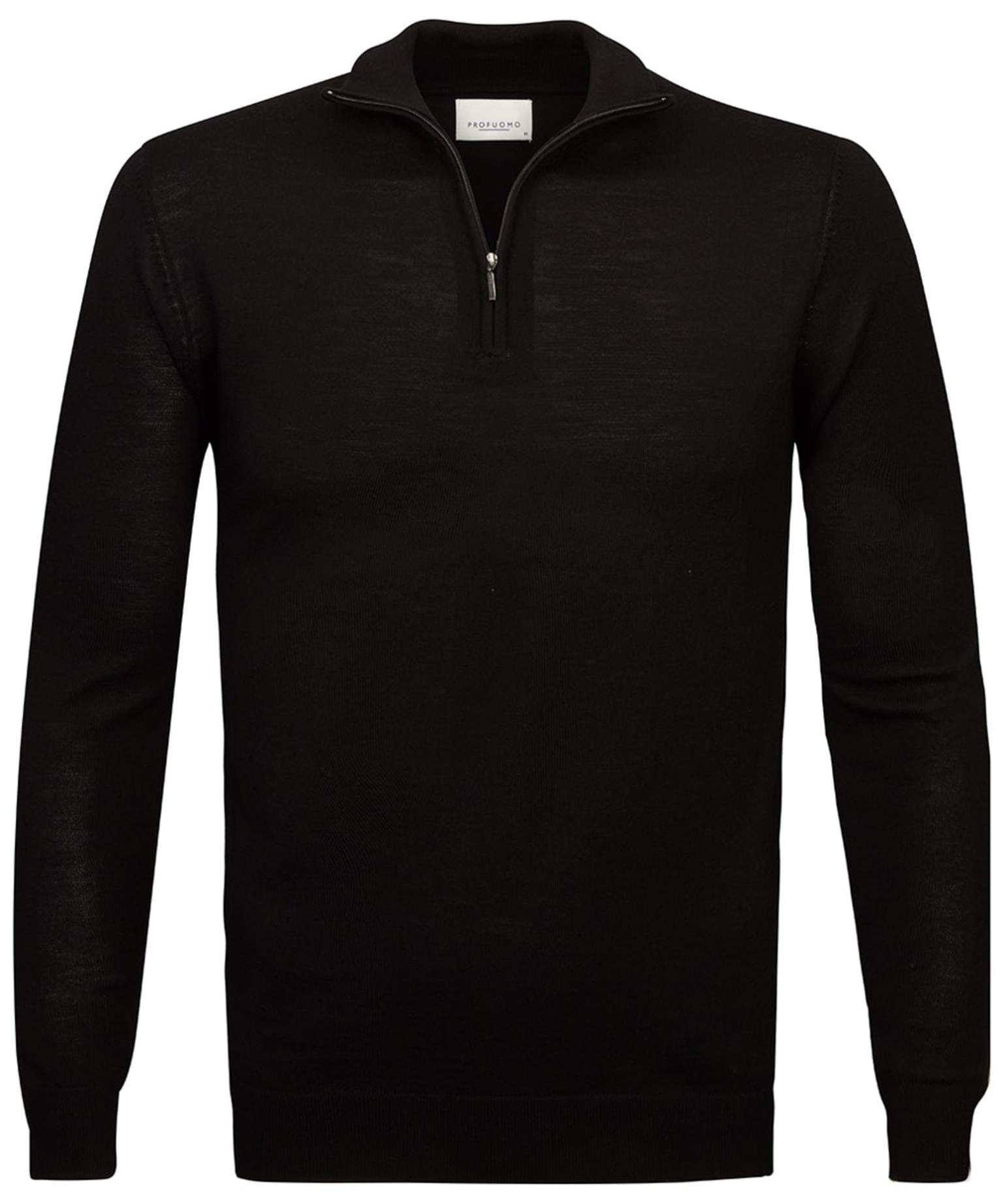 Profuomo Merino Half-Zip Pullover Black   XL Profuomo