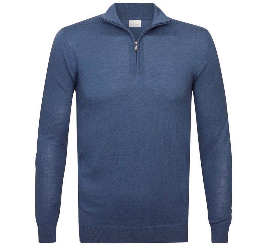 Merino Half-Zip Pullover Mid Blue (PPTJ30004E)