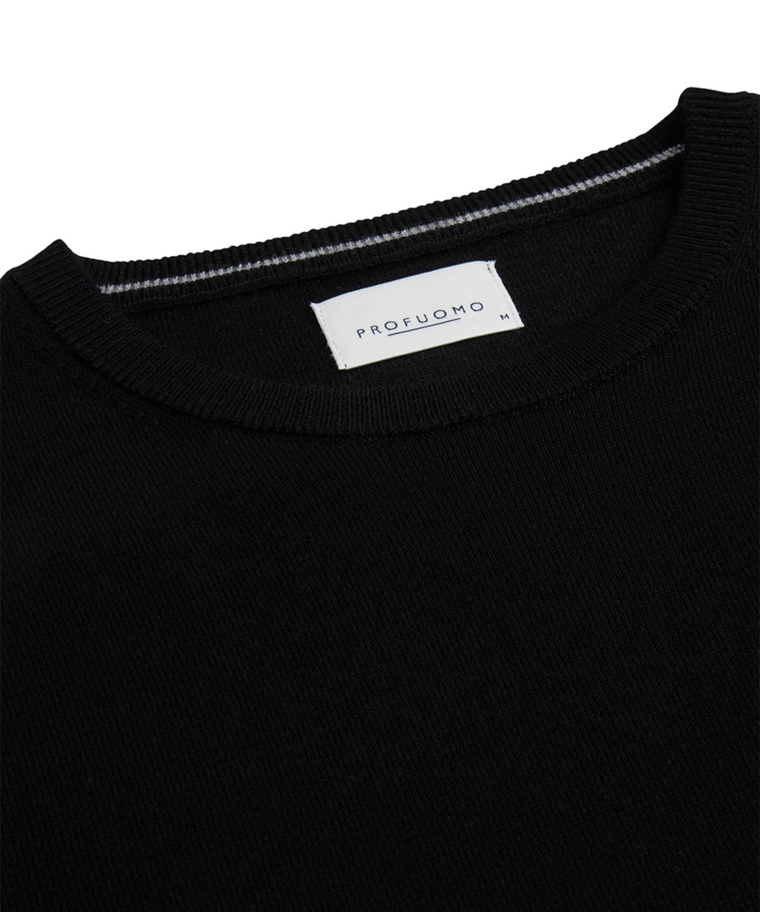 Profuomo Merino Ronde Hals Pullover Black XL Profuomo