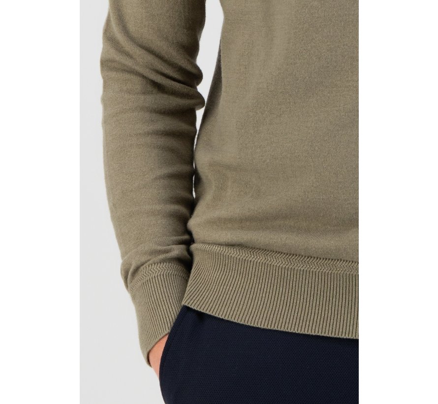 Mock Neck Soft Cotton  Melange Silver Sand (405538 - 257)