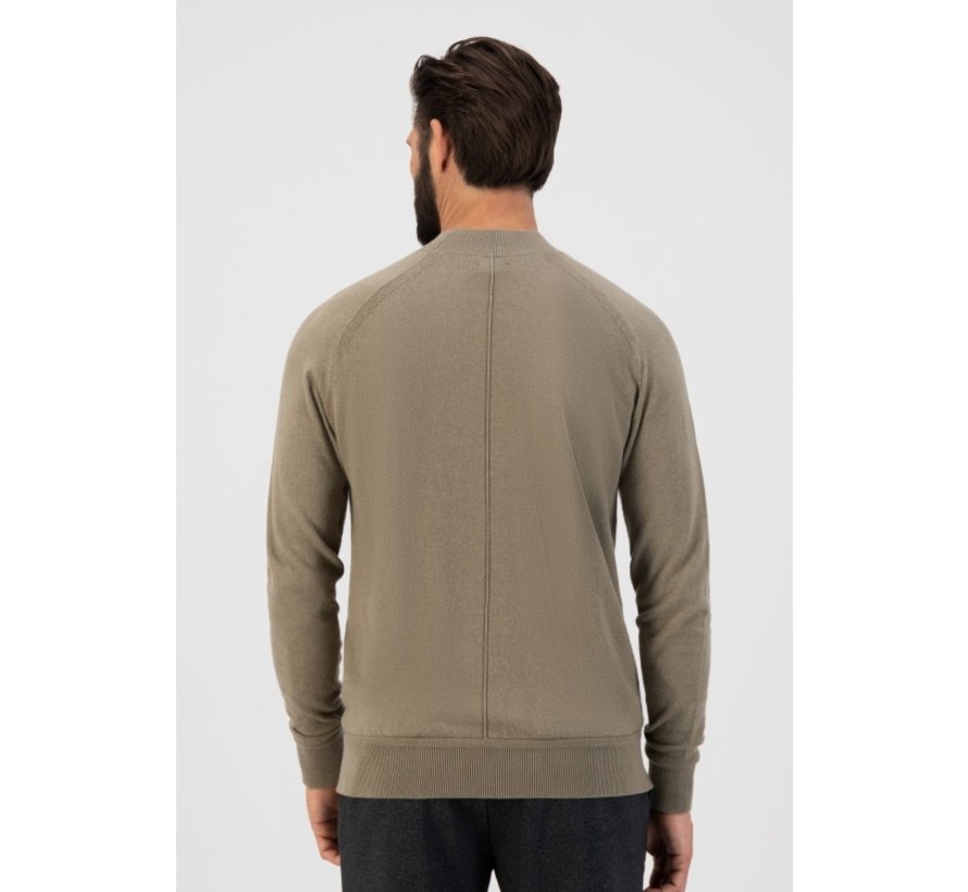 Mock Neck Soft Cotton  Melange Silver Sand (405538 - 257)