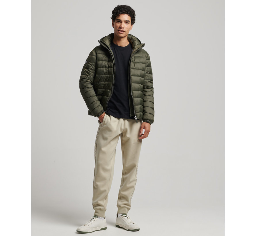 Men's Hooded Classic Puffer Jacket in Dark Moss