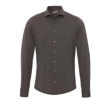 Pure Shirts Overhemd Functional Dark Brown (3386-21150-245)