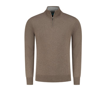 District Indigo Trui Half Zip Cotton/Cashmere Taupe (7.21.500.501 - 044)