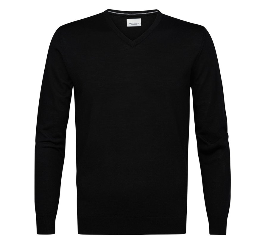 Merino V-Hals Pullover Black (PP2J00006B)