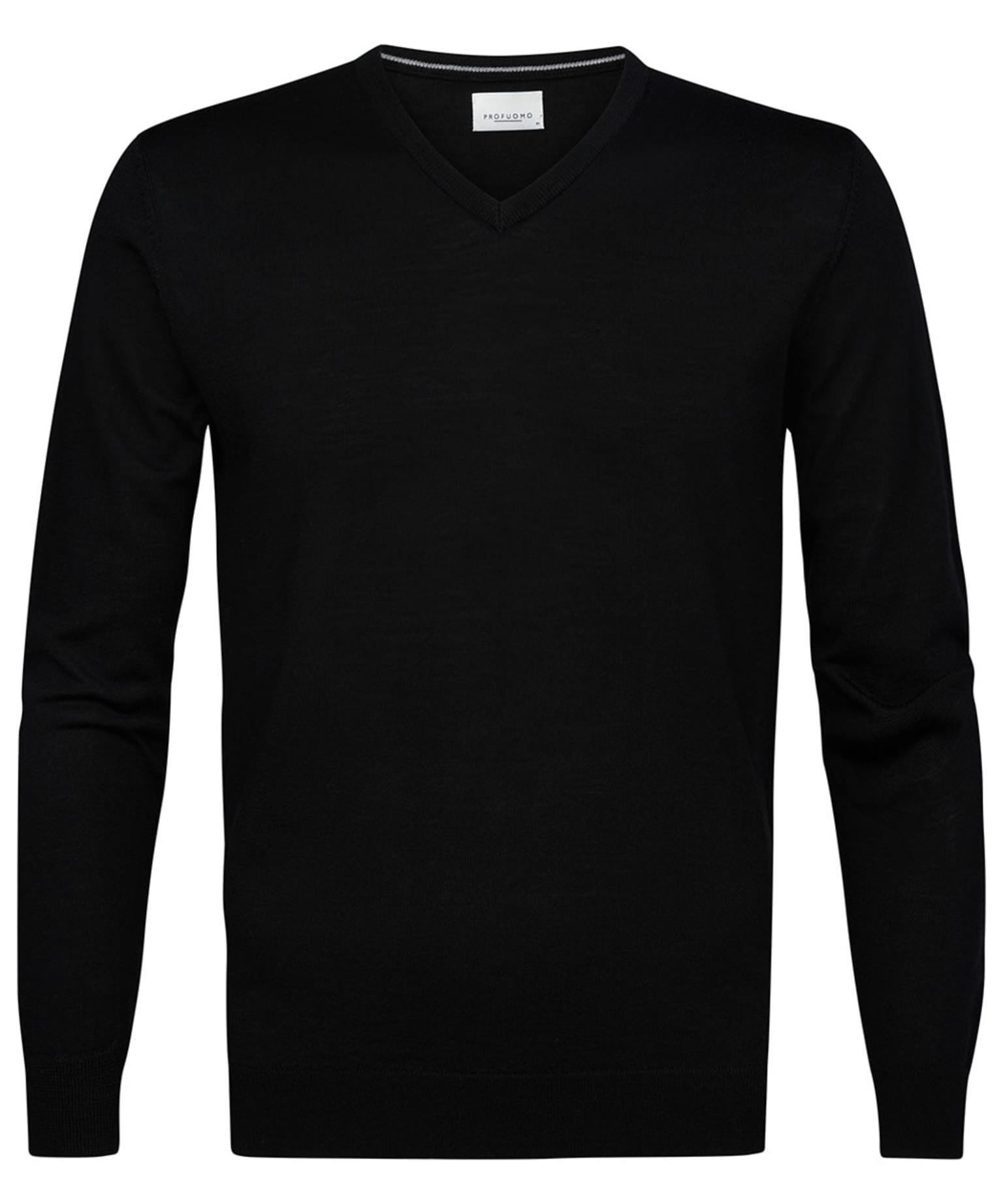 Profuomo Merino V-Hals Pullover Black   S Profuomo