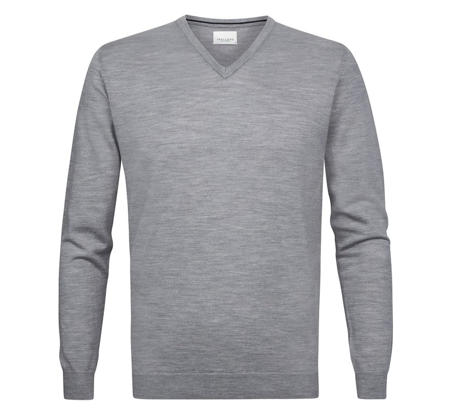 Merino V-Hals Pullover Grey (PP2J00006D)