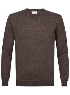 Profuomo Merino V-Hals Pullover Taupe (PP2J00006E)N