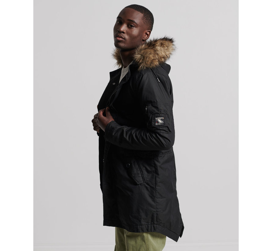 Winterjas SERVICE FUR TRIM PARKA Washed Black (M5010402A - AFB)