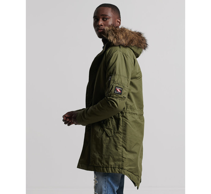 Winterjas SERVICE FUR TRIM PARKA Washed Khaki (M5010402A - GVK)