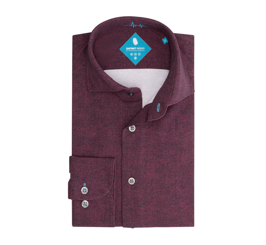 Performance Overhemd Herringbone Bordeaux (7.22.025.702 - 382)