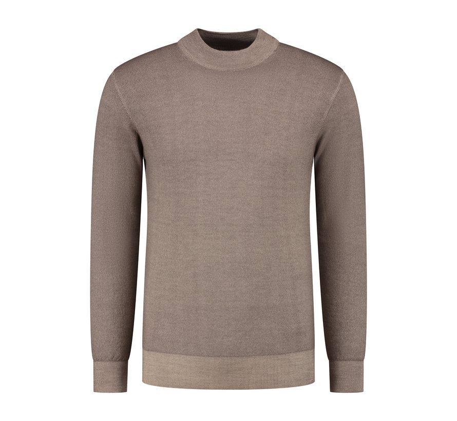 Mockneck Pullover Merino/Stretch Brown (7.22.508.502 - 046)