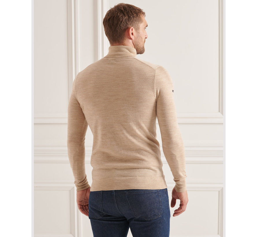 Coltrui Studios Merino Roll Neck White Pepper Marl (M6110439A - 6JQ)