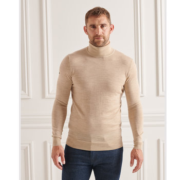 Superdry Coltrui Studios Merino Roll Neck White Pepper Marl (M6110439A - 6JQ)
