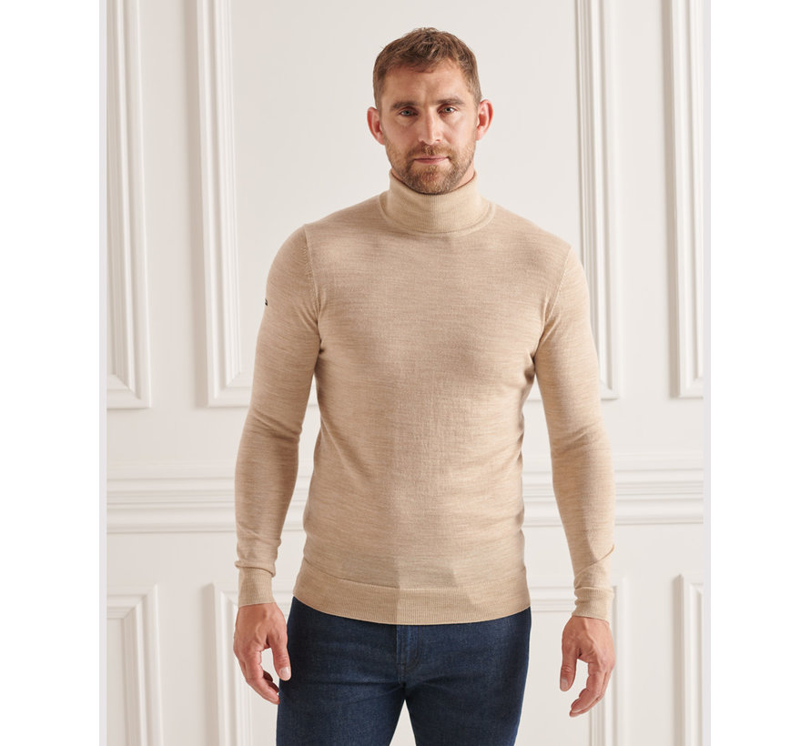 Coltrui Studios Merino Roll Neck White Pepper Marl (M6110439A - 6JQ)