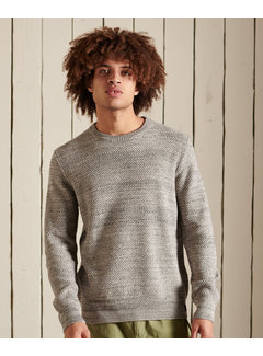 Superdry TEXTURED TWIST CREW Ecru Grey Twist (M6110296A - 6BK)