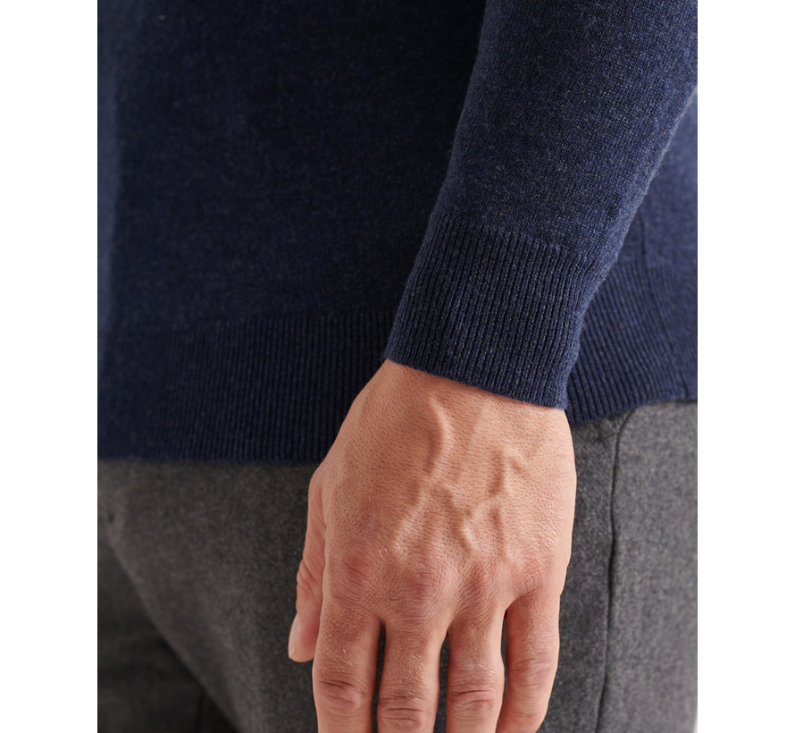 STUDIOS LAMBSWOOL ROLL NECK Midnight Navy Marl (M6110438A - CWT)