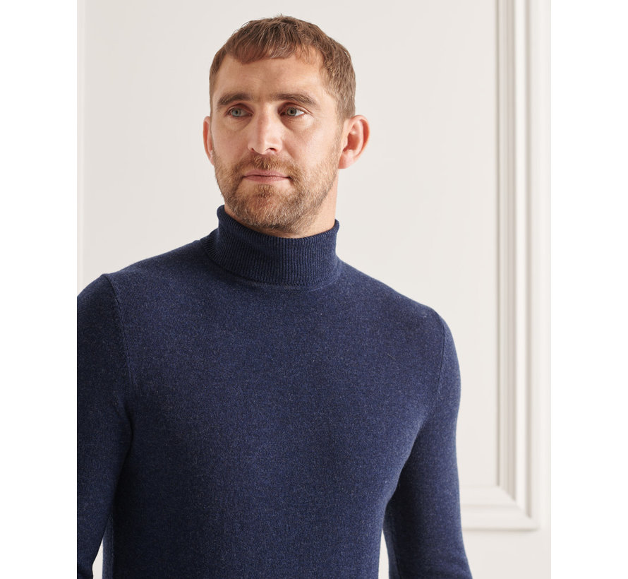 STUDIOS LAMBSWOOL ROLL NECK Midnight Navy Marl (M6110438A - CWT)