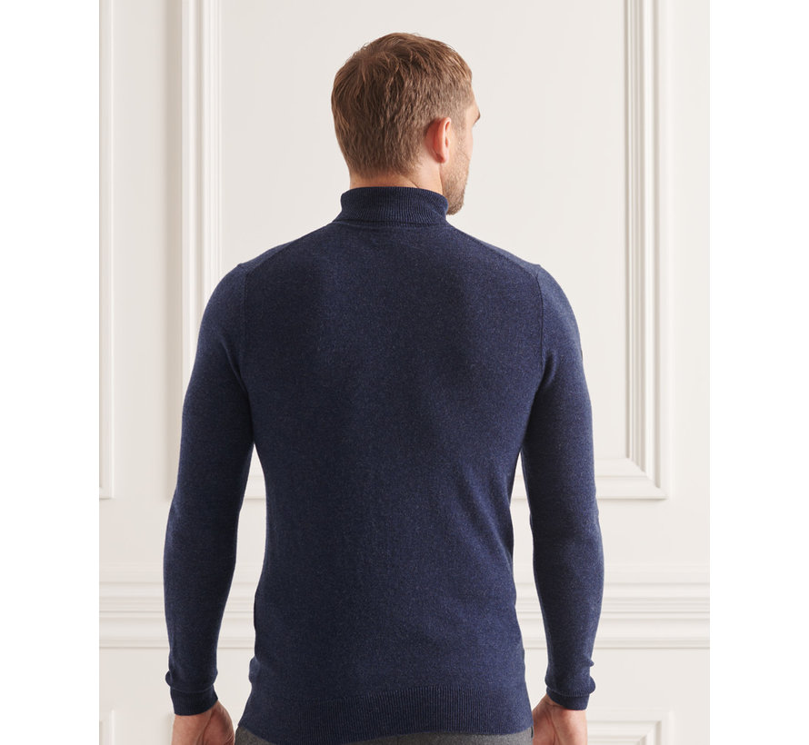 STUDIOS LAMBSWOOL ROLL NECK Midnight Navy Marl (M6110438A - CWT)