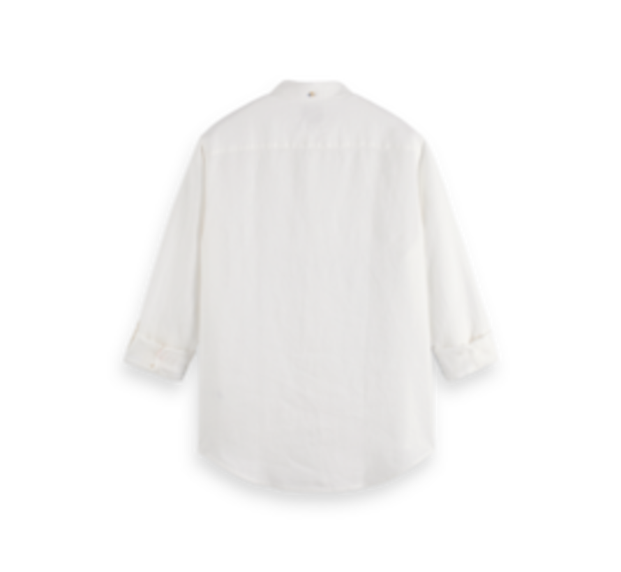 Linen shirt with sleeve roll-up White (171612 - 0006)