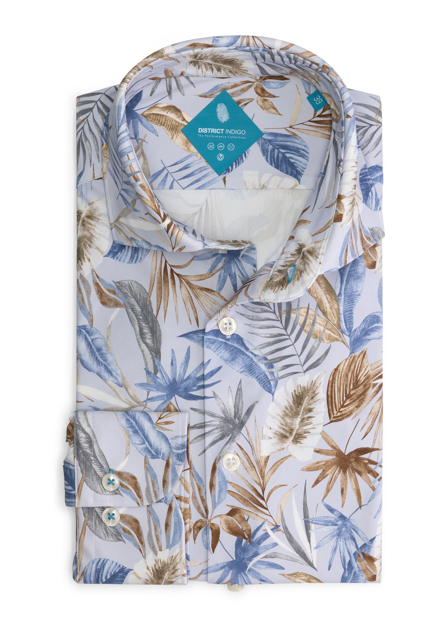 District Indigo Performance Overhemd Blue    District Indigo