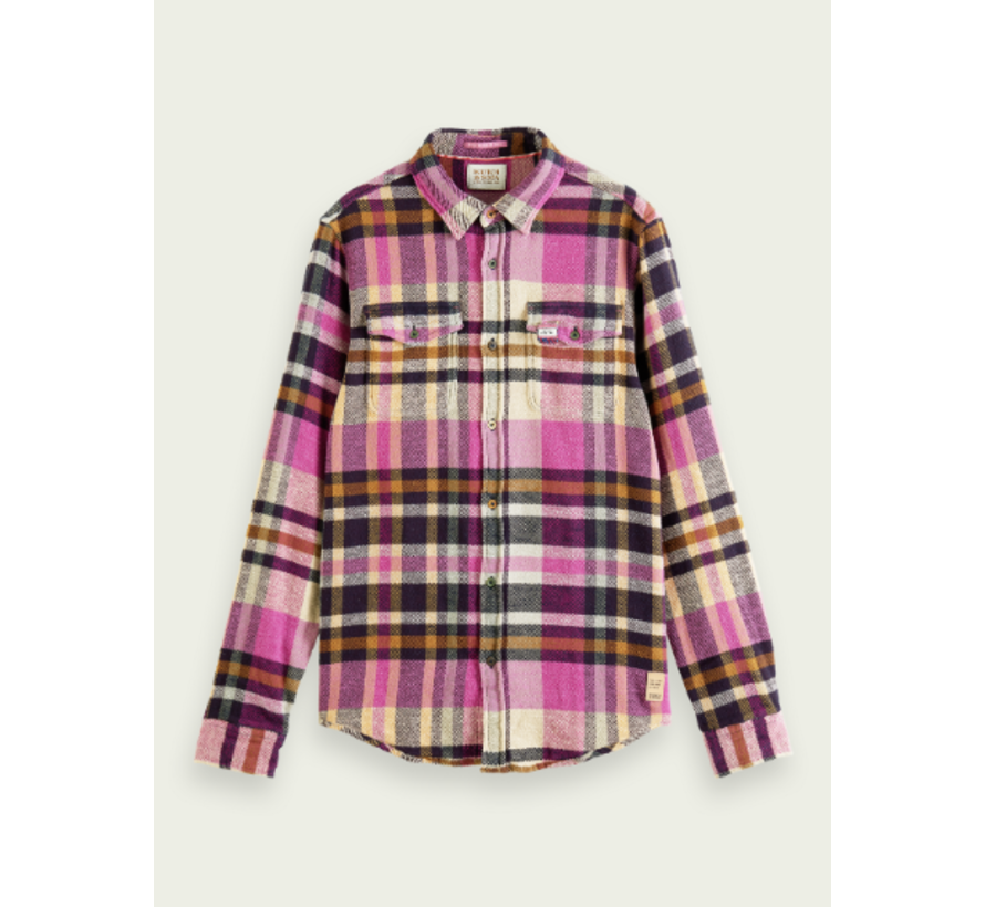 Regular-Fit checked brushed flannel shirt Combo A (169732 - 0217)