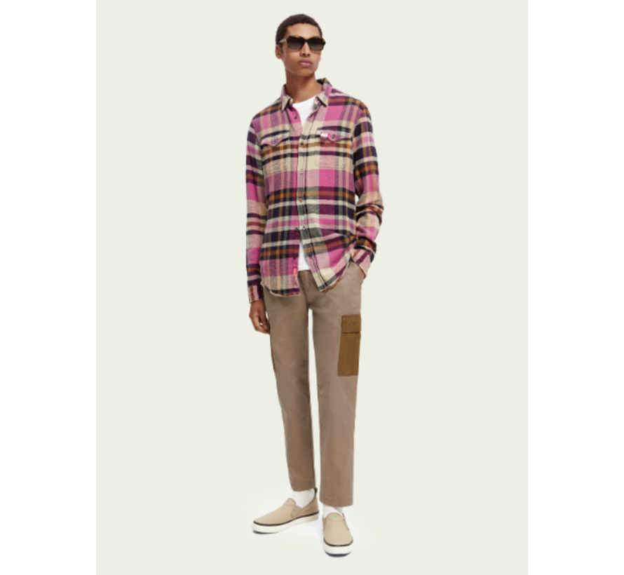 Regular-Fit checked brushed flannel shirt Combo A (169732 - 0217)