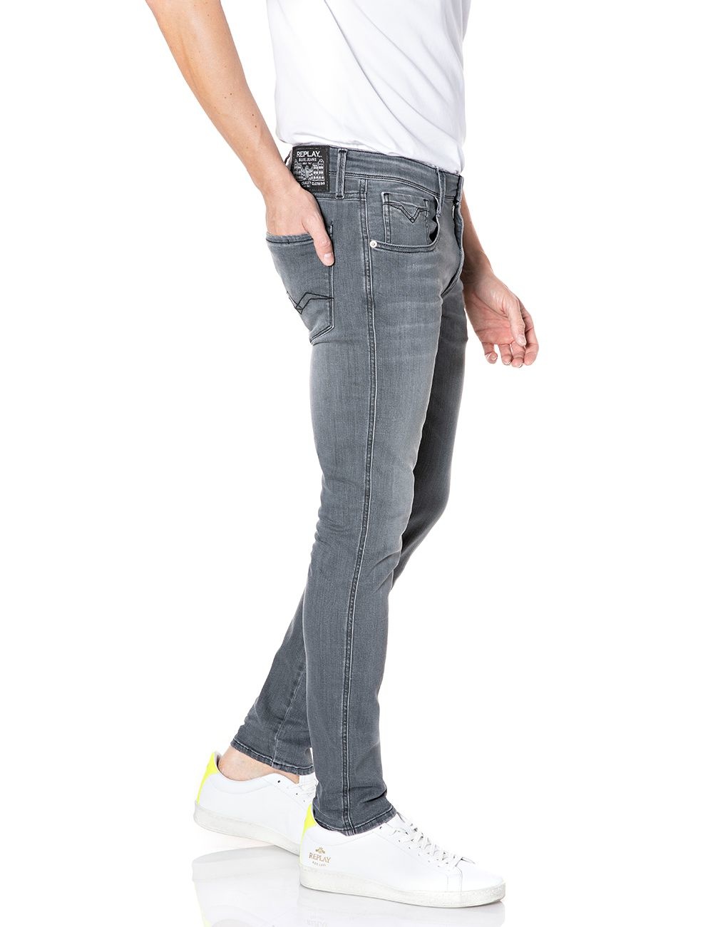 Replay Jeans Anbass Hyperflex Slim Grijs - Replay
