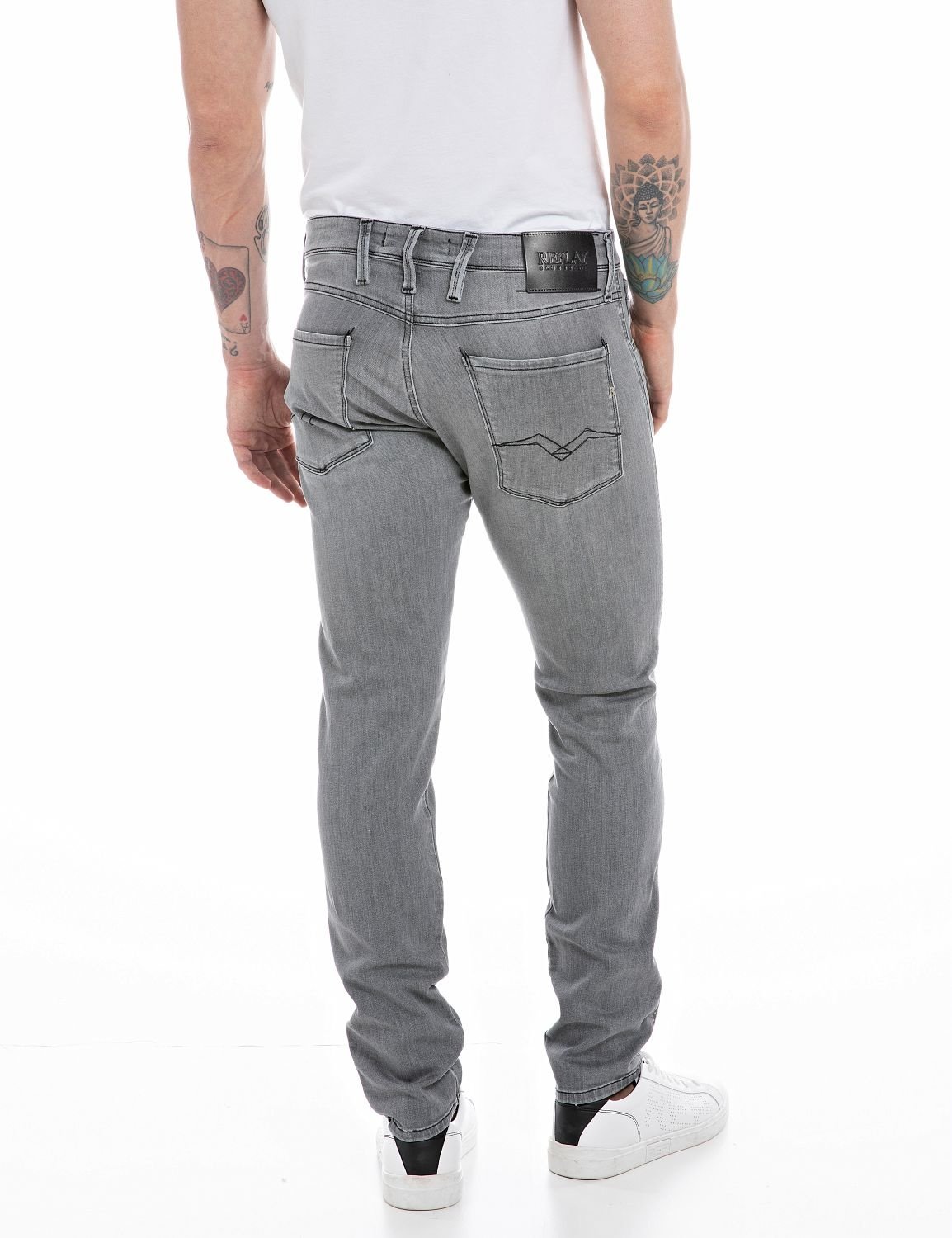 Replay Jeans ANBASS SLIM MEDIUM GREY - Replay