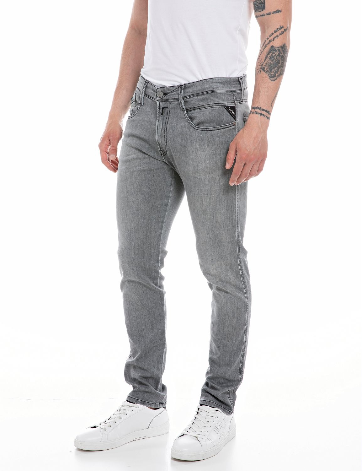 Replay Jeans ANBASS SLIM MEDIUM GREY   - Replay