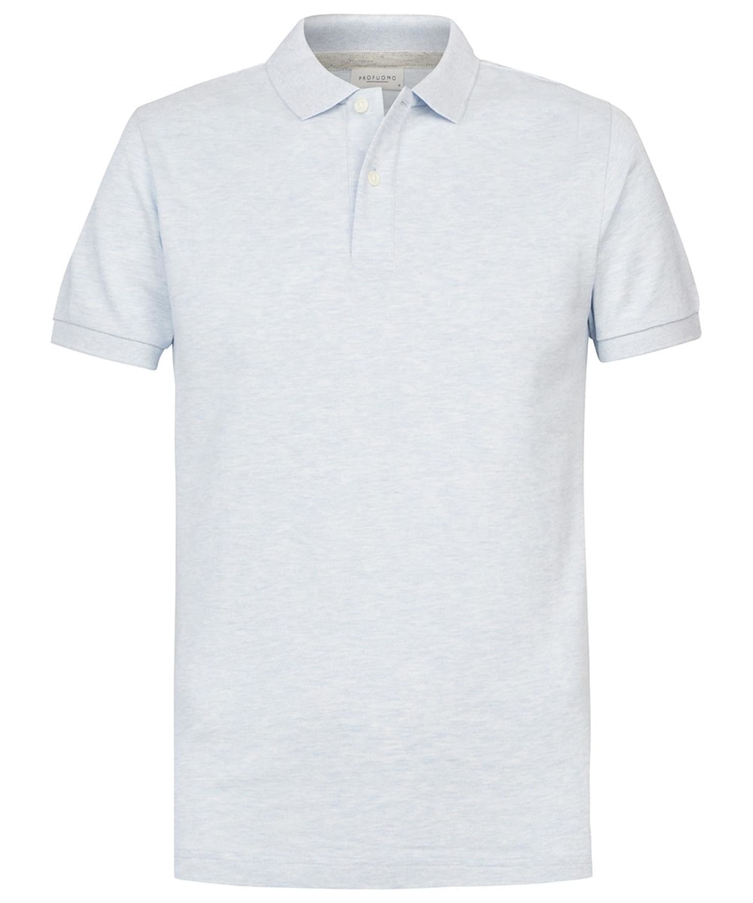 Profuomo Korte Mouw Polo LT BLUE   XL Profuomo