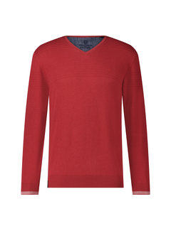 Fellows United Pullover V-neck rib details Red (31.1113 -185)