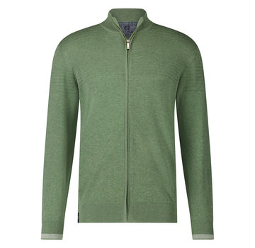 Fellows United Cardigan with rib details Mid green (31.1112 -175)