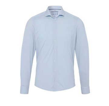 Pure Shirts Functional Lange Mouw Overhemd Micro Print Light Blue (4048-21750 - 100)