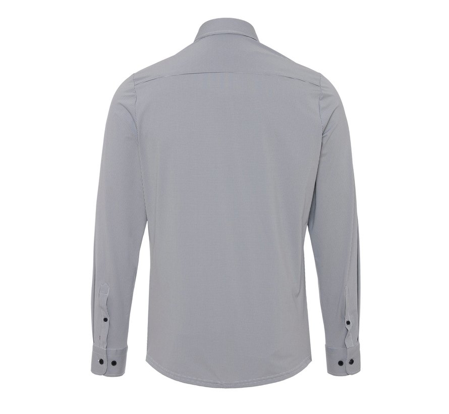 Functional Lange Mouw Overhemd Jersey Micro Print Dark Blue (4048-21750 - 120)