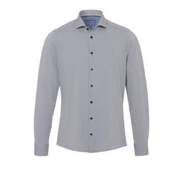 Pure Shirts Functional Lange Mouw Overhemd Jersey Micro Print Dark Blue (4048-21750 - 120)
