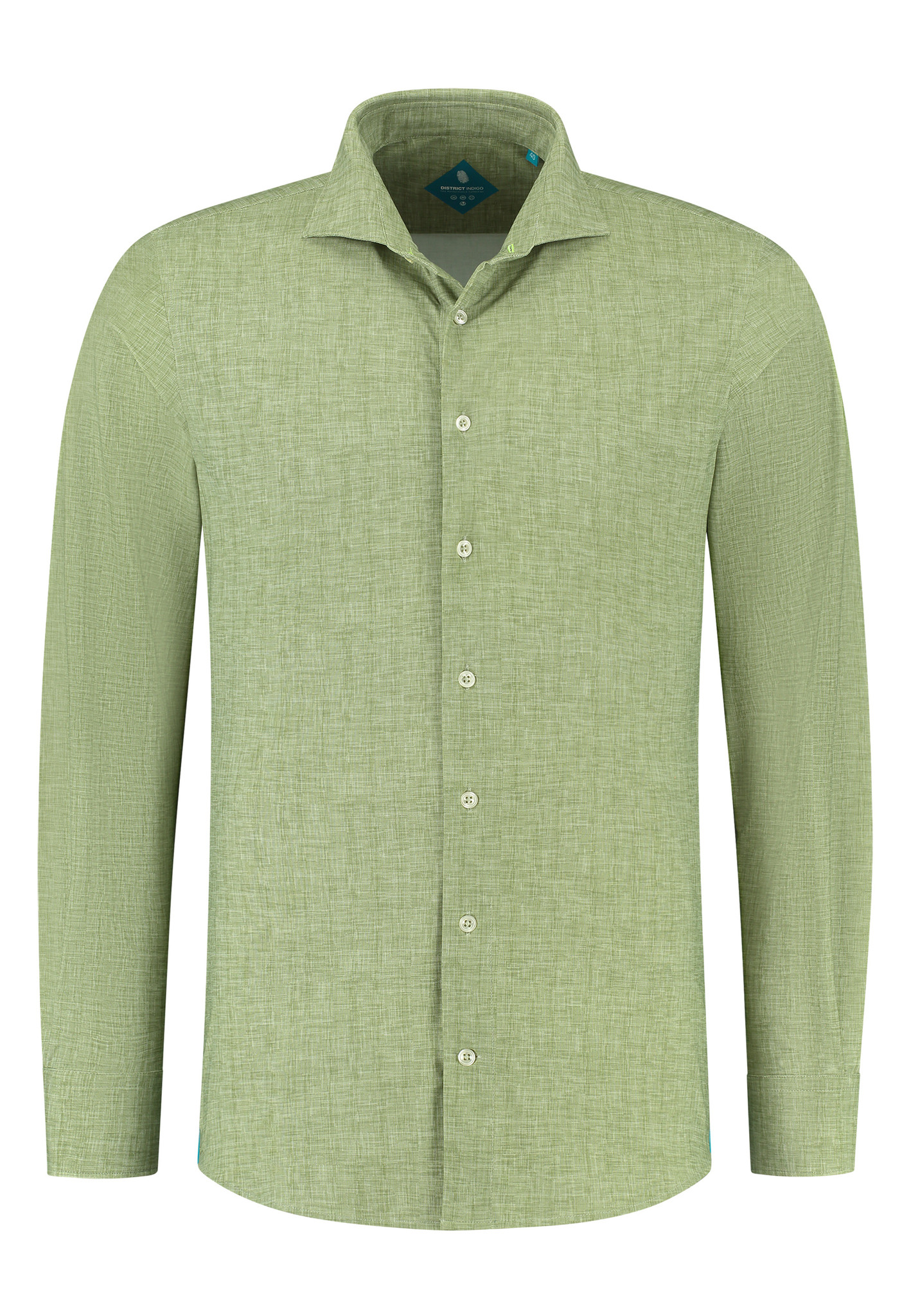District Indigo Performance Overhemd Chambray Green District Indigo