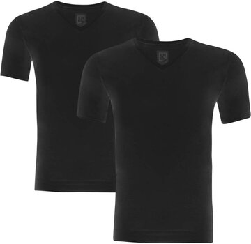 Alan Red Vancouver 2-Pack V-hals T-shirts BLACK (7032-99)