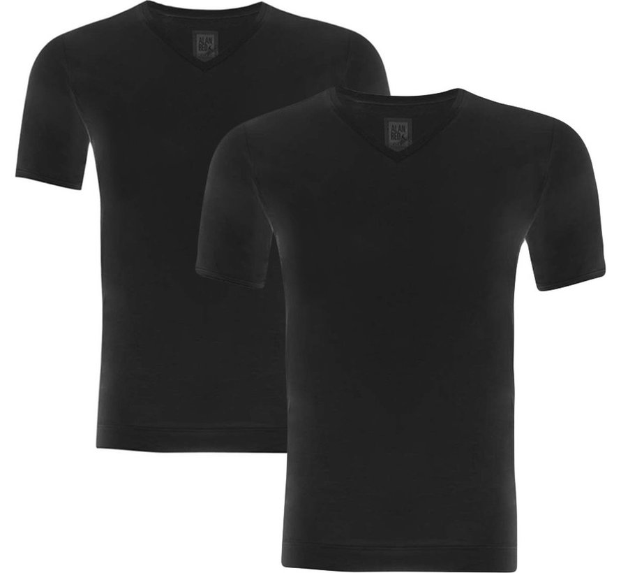 Vancouver 2-Pack V-hals T-shirts BLACK (7032-99)