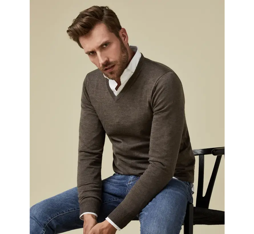 Merino V-Hals Pullover Taupe (PP2J00006E)N