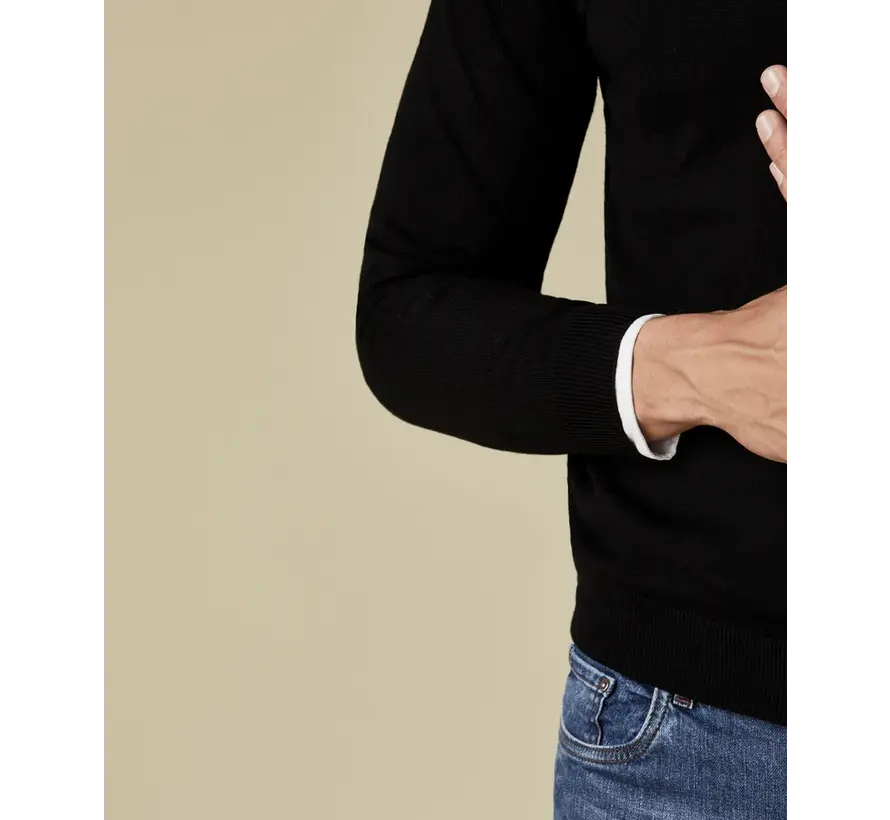 Merino V-Hals Pullover Black (PP2J00006B)