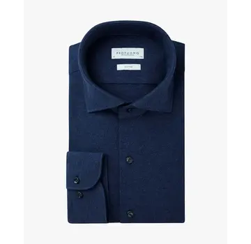 Profuomo Overhemd The Knitted Shirt Navy Melange (PP0H0A048)N