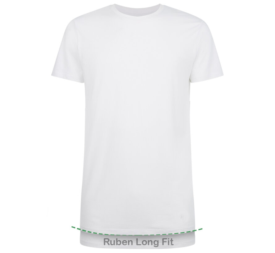 Ronde Hals T-shirts Ruben Long Fit 2Pack White (Ruben-LF-002)