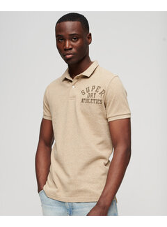 Superdry APPLIQUE CLASSIC FIT POLO Tan Brown Fleck Marl (M1110349A - 9XE)