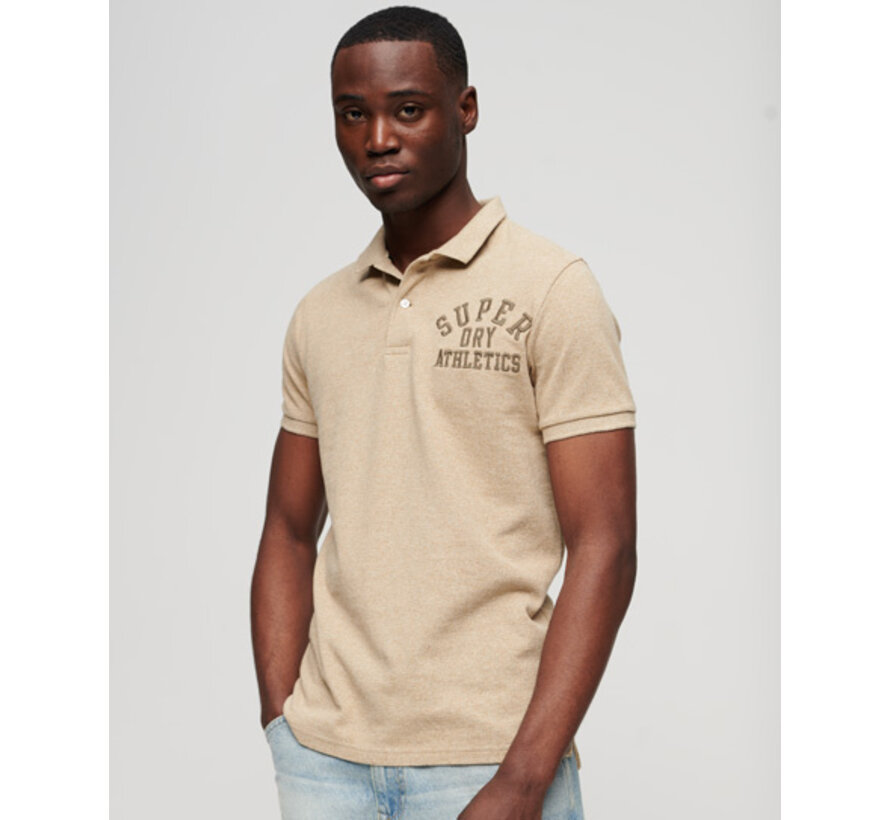 APPLIQUE CLASSIC FIT POLO Tan Brown Fleck Marl (M1110349A - 9XE)