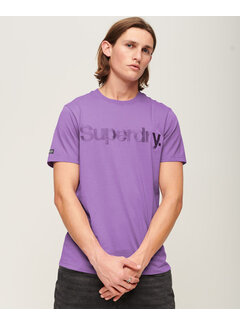 Superdry TONAL EMBROIDERED LOGO T SHIRT Electric Purple (M1011755A - JXV)