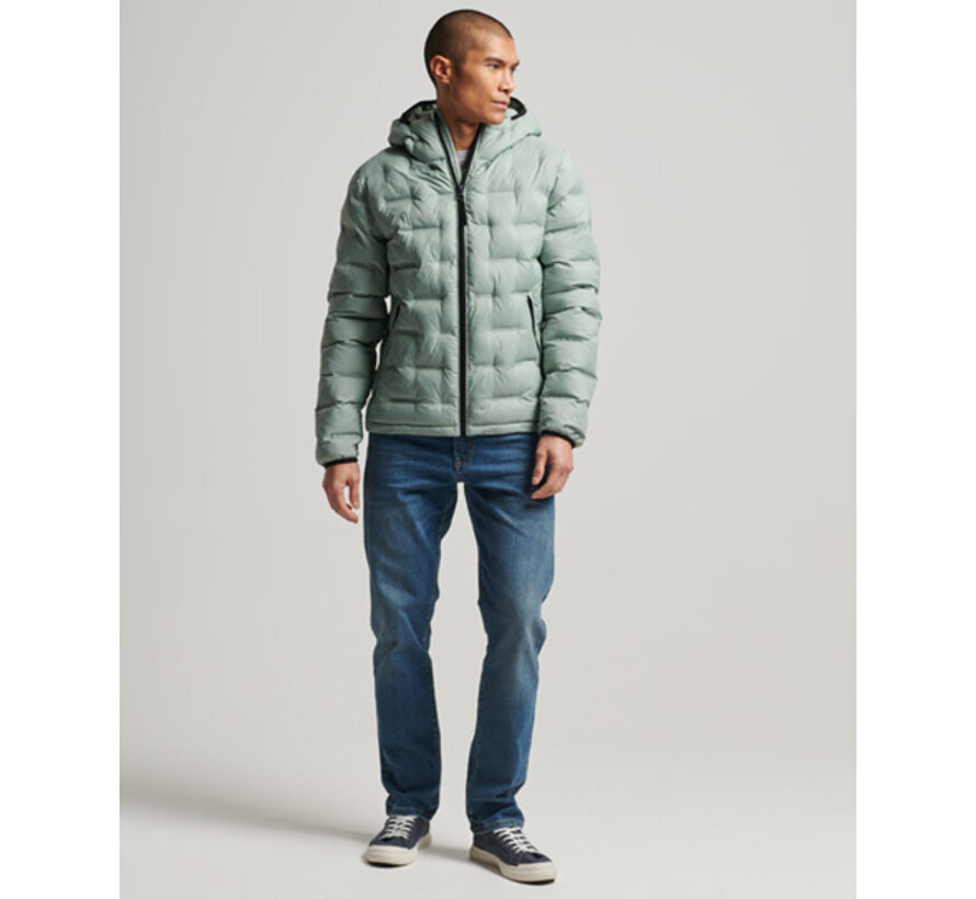 SHORT QUILTED PUFFER COAT Desert Sage Green (M5011811A - 1LL)